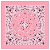 American Made Light Pink Western Paisley Bandana - Single Piece 22x22