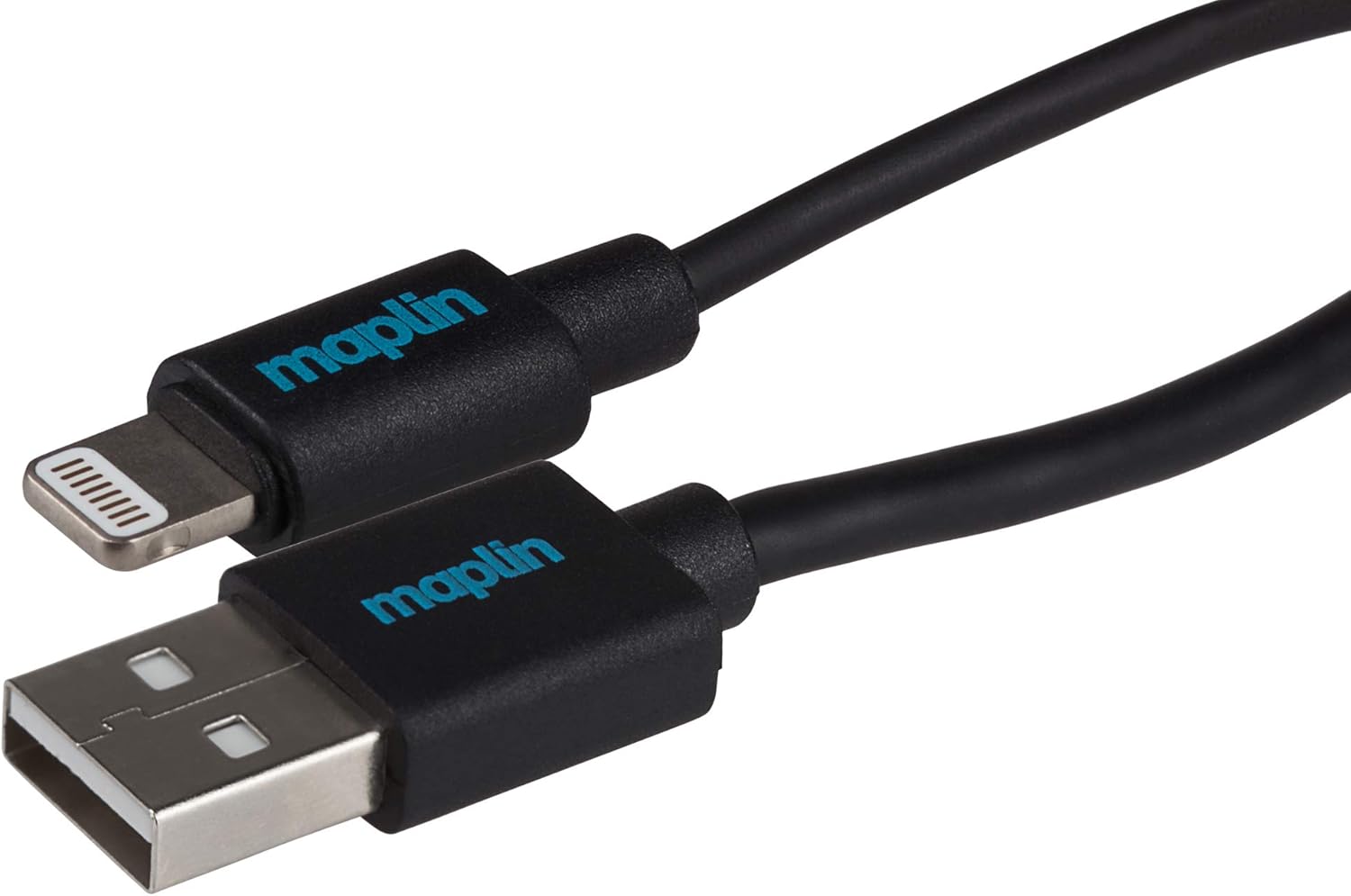Maplin Premium Lightning to USB-A Cable Black, 0.5m, Apple MFI Certified, for all iPhones 14, 13, 12, 11, SE