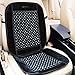 Zento Deals Black Wooden Beaded Plush Velvet Seat Cover Premium Quality Ultra Comfort Massage Cool Car Seat Cushion 35