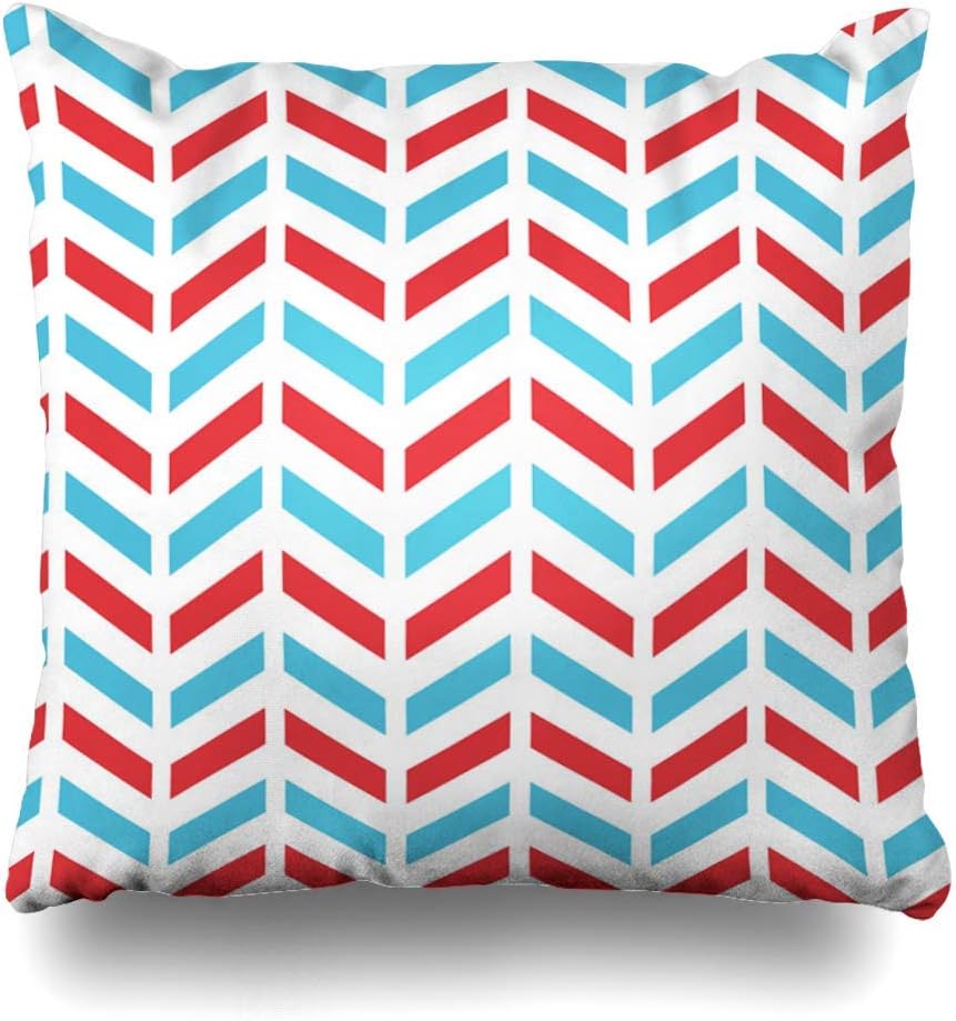Funny Z Dark Angular Chevron Pattern Blue Red White Collage Abstract Navy Aqua Christmas Cool Design Zippered Pillow Cover Home Decor Square 18 Inches Amazon Co Uk Kitchen Home