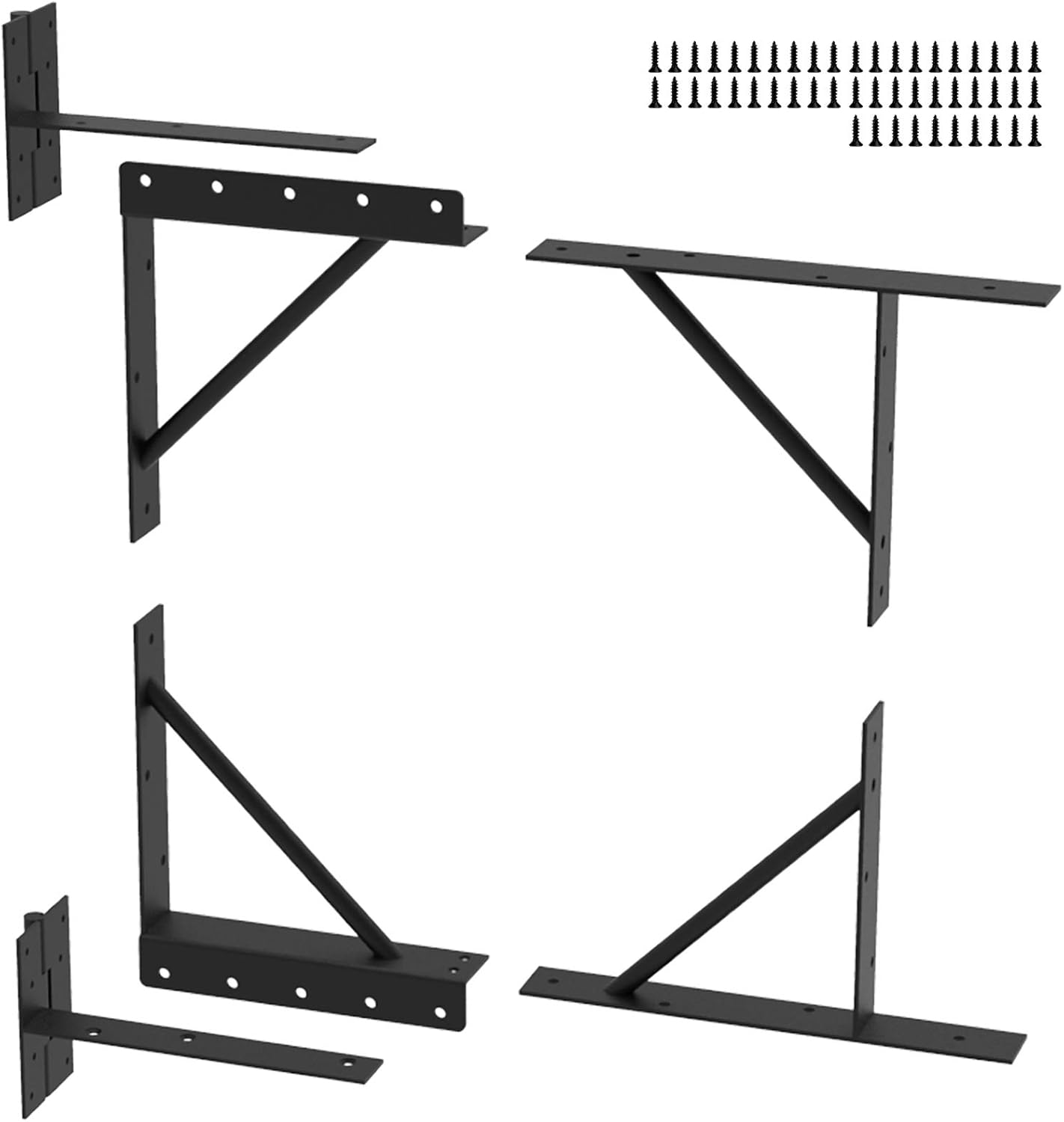 Qualward Gate Corner Brace Bracket No Sag Frame Kit for Shed Doors, Driveway Gates, Corral Gates,Wood Windows