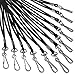 Grandstand Ink - Black Neck Lanyard - Bulk (100pc) 1/8 Inch Round 36 Inch Long Braided Cord w/Swivel J-Hook Clip