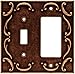 Brainerd 64248 French Lace Single Toggle Switch/Decorator Wall Plate / Switch Plate / Cover, Sponged Copper