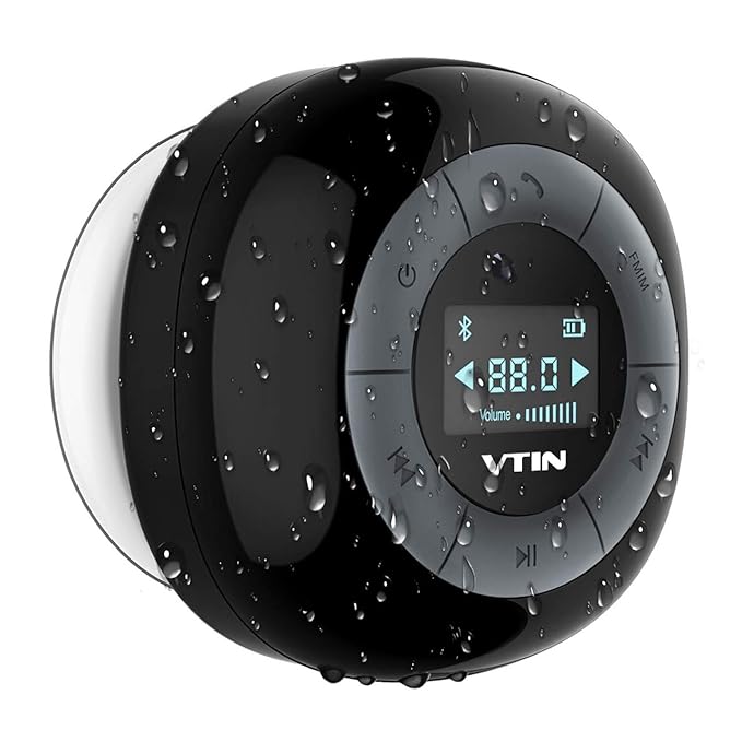 Vtin Relaxer Shower Speaker with FM Radio, Waterproof Bluetooth Shower