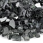 American Fireglass 10-Pound Reflective Fire Glass with Fireplace Glass and Fire Pit Glass, 1/4-Inch, Black