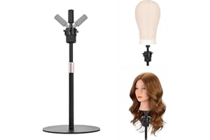 TopDirect Reinforced Mannequin Head Stand,20 Inch Adjustable Wig Stand Holder Braiding Rack Disc Stand，Hair Extensions Wig He