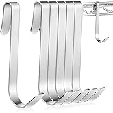 Yaocom J Hooks for Wire Shelf 3.6 Inch Heavy Duty Metal, Silver, 6 Pcs | Large Hanging Hooks for Metal Shelving, Closet Storage Racks, Wire Grid Wall Accessories, Heavy-duty Steel Construction