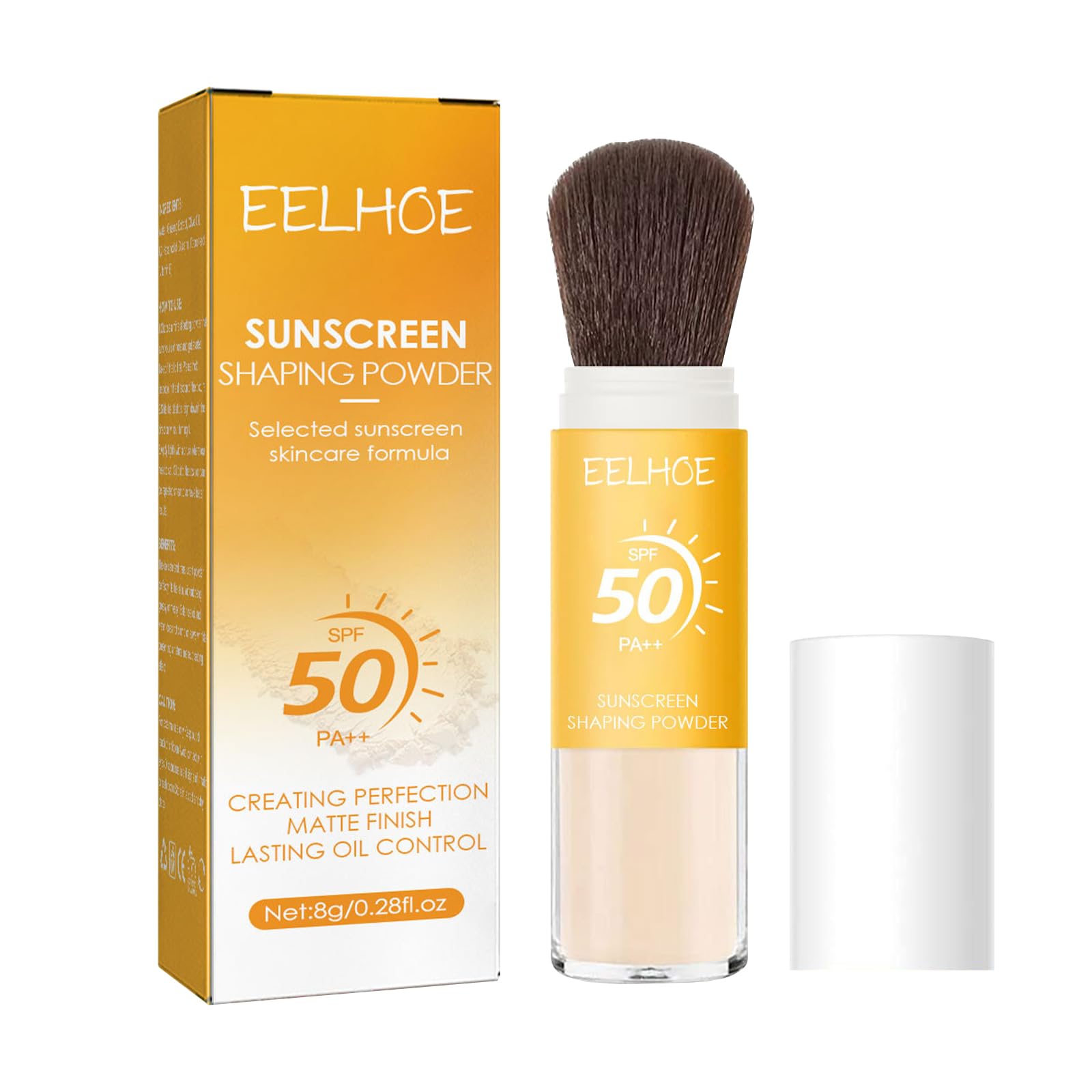 Mineral Powder Sunscreen Brush SPF50 - Natural Matte Finish, Suitable For All Skin Types