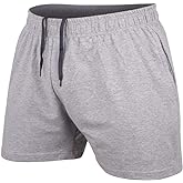Men's Bodybuilding Workout Gym Shorts 3" 5" Inseam Sports Training Cotton with Pocket