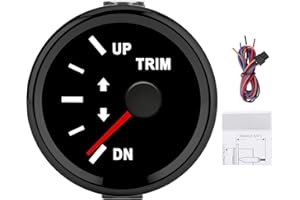 Acouto Boat Trim Gauge Boat Trim Balance Gauge Meter IP67 Waterproof with Red Backlight 52mm Ship Yacht Marine(Black Frame on