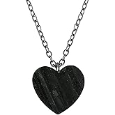 NJCRAFT Heart Necklace for Men & Women | Natural Gemstone Pendant - Chain 16+2 Inch Adjustable | Healing Crystal Jewelry 15–25 Ct