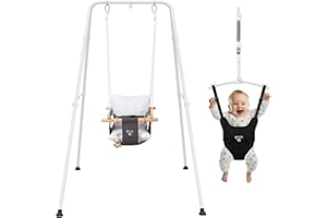 G TALECO GEAR 2-in-1 Baby Jumper & Swing - Foldable Stand, Stable Toddler Swing Set for Indoor & Outdoor Use