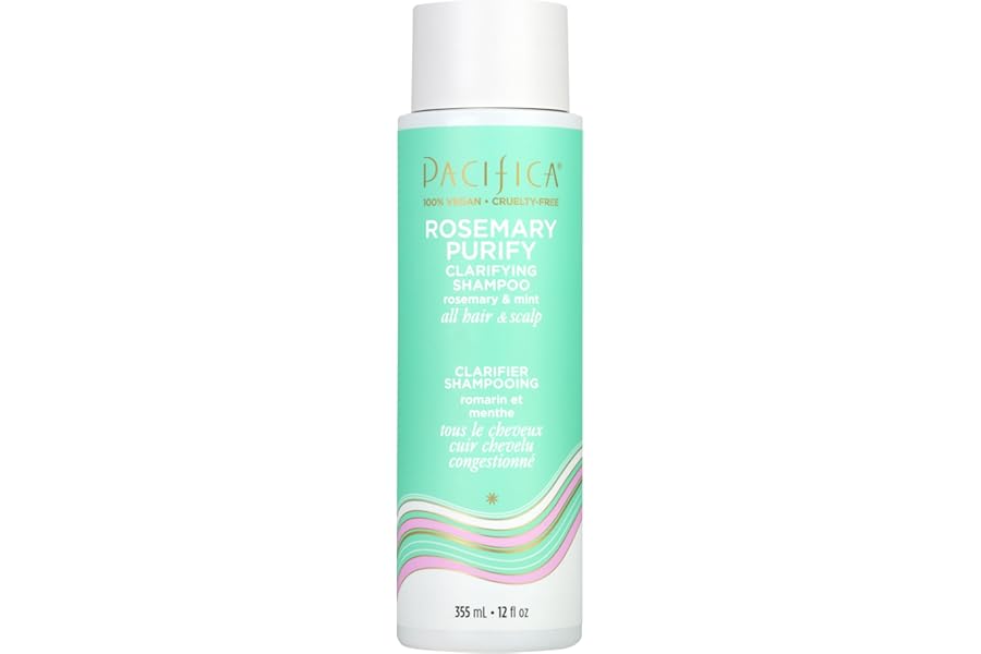 Pacifica Clarifying Shampoo – Rosemary Purify Invigorating Shampoo w/Soothing Mint for Detoxing Hair & Scalp Build-Up, Sulfate & Silicone Free – Vegan & Cruelty-Free Dermatologist Tested