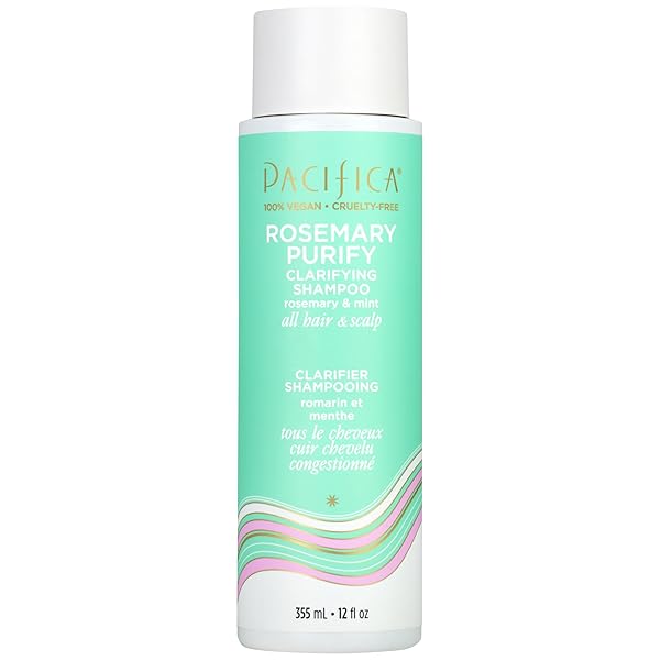 PACIFICA CLARIFYING SHAMPOO – ROSEMARY PURIFY INVIGORATING SHAMPOO W/SOOTHING MINT FOR DETOXING HAIR & SCALP BUILD-UP, SULFATE & SILICONE FREE – VEGAN & CRUELTY-FREE DERMATOLOGIST TESTED