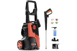 FENGRONG Powerful Electric Pressure Washer 4800PSI Max 2.9 GPM, Power Washer with 4 Quick Connect Nozzles, 28FT Hose, Soap Tank, Ideal for Car, Driveway, Patio, Pool Cleaning Orange