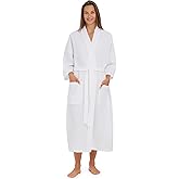 Monarch Unisex Square Waffle Spa Kimono Robe – Soft Lightweight Fabric, Generously Sized Hotel & Spa Robe with Pockets