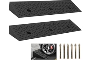2 Pcs Rubber Curb Ramp Threshold Ramps,2" H 38.5" L 9.5" W.Heavy Loading Ramp 3 Tons(6600 LB) Capacity Car Slope Ramp for Mul