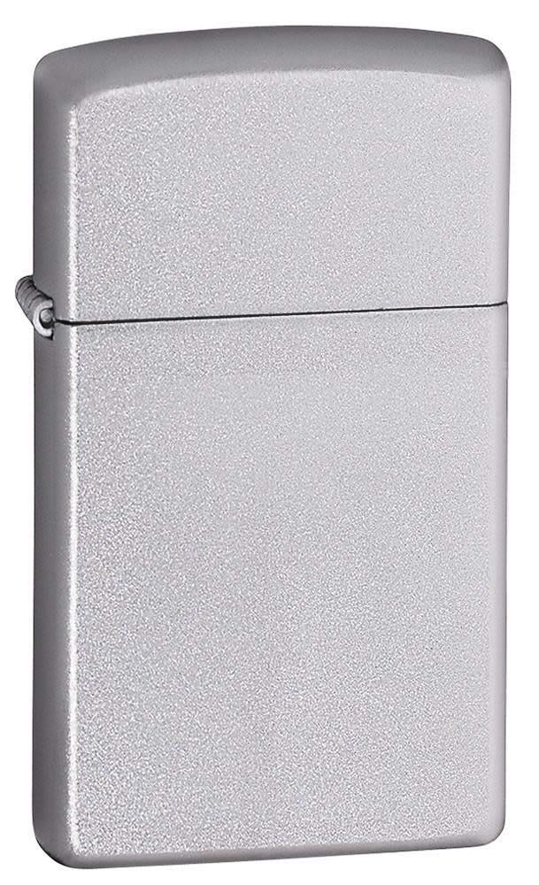 Zippo Windproof Lighter - Customizable - Satin Chrome - Slim Case - Refillable for Lifetime Use - Adjustable Flame - Gift Box - Metal Construction - Made in USA