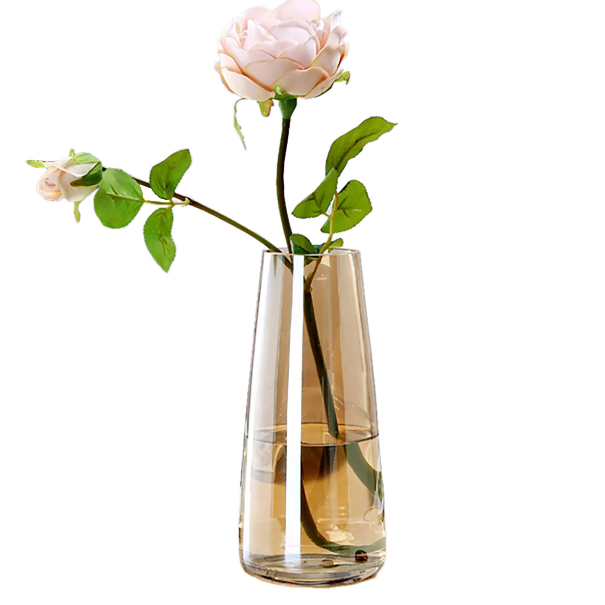 Ins Modern Glass Vase Crystal Brown Flower Vase