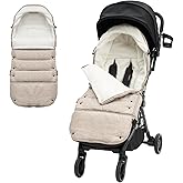 Momcozy Stroller Footmuff Universal | Easily Attaches to Most Strollers | Ultra-Plush,Weather-Proof | Deluxe Warm Stroller Bunting Bag | Extendable Stroller Cover for Winter | Adjustable Buckle