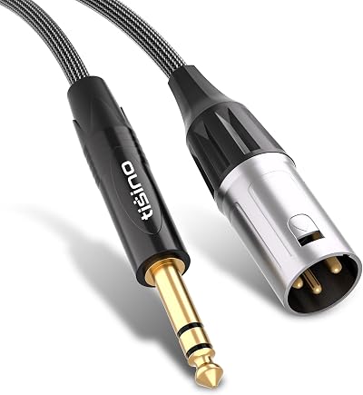 Tisino 6.35mm TRS to XLR Male Cable Balanced 3m Pro Audio Lead