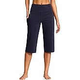 ISEEGZ 15"/ 18"/ 21" Capri Pants for Women High Waist with Pockets Women's Capris Workout Yoga Pants Loose Straight Leg