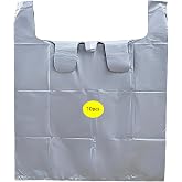SUNIVOLSY Moving bags, 10 Pack Extra Large 170L 32" x 49" Plastic Bags, 25 Microns Thick Clothes Quilt Storage Carrying Bags - Gray