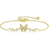 Gold Pearl Bracelet for Women, REAL 14K Gold Plated Double Layered Dainty Pearls Bracelet, Elegant Stackable Flower Jewelry Gift for Her with OT Clasp