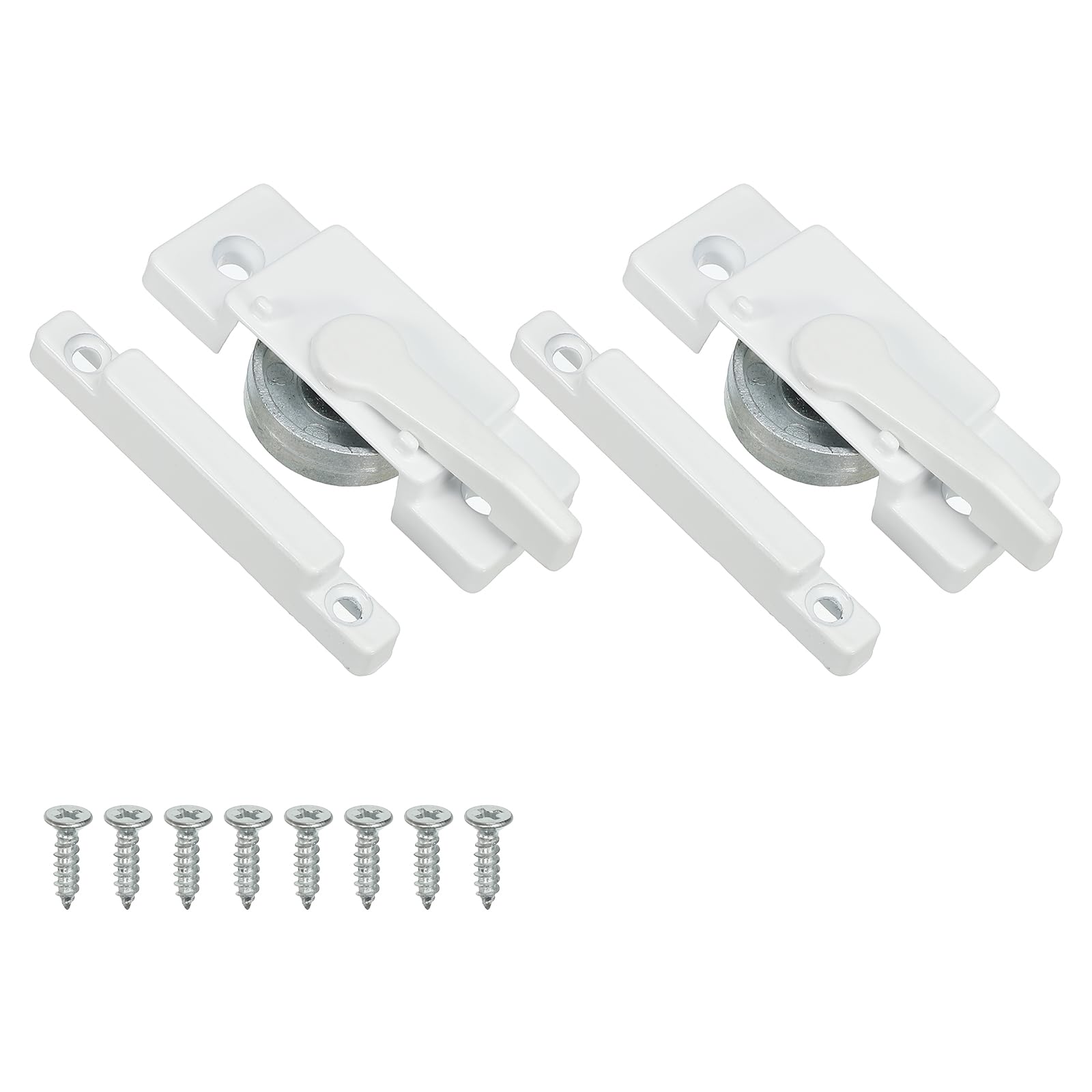 PATIKIL Window Sash Locks, 2pack Zinc Alloy Cam Action Window Locks with Keeper Diecast Window Latches Replacement for Vertical & Horizontal Sliding Windows Security (Middle Hole)