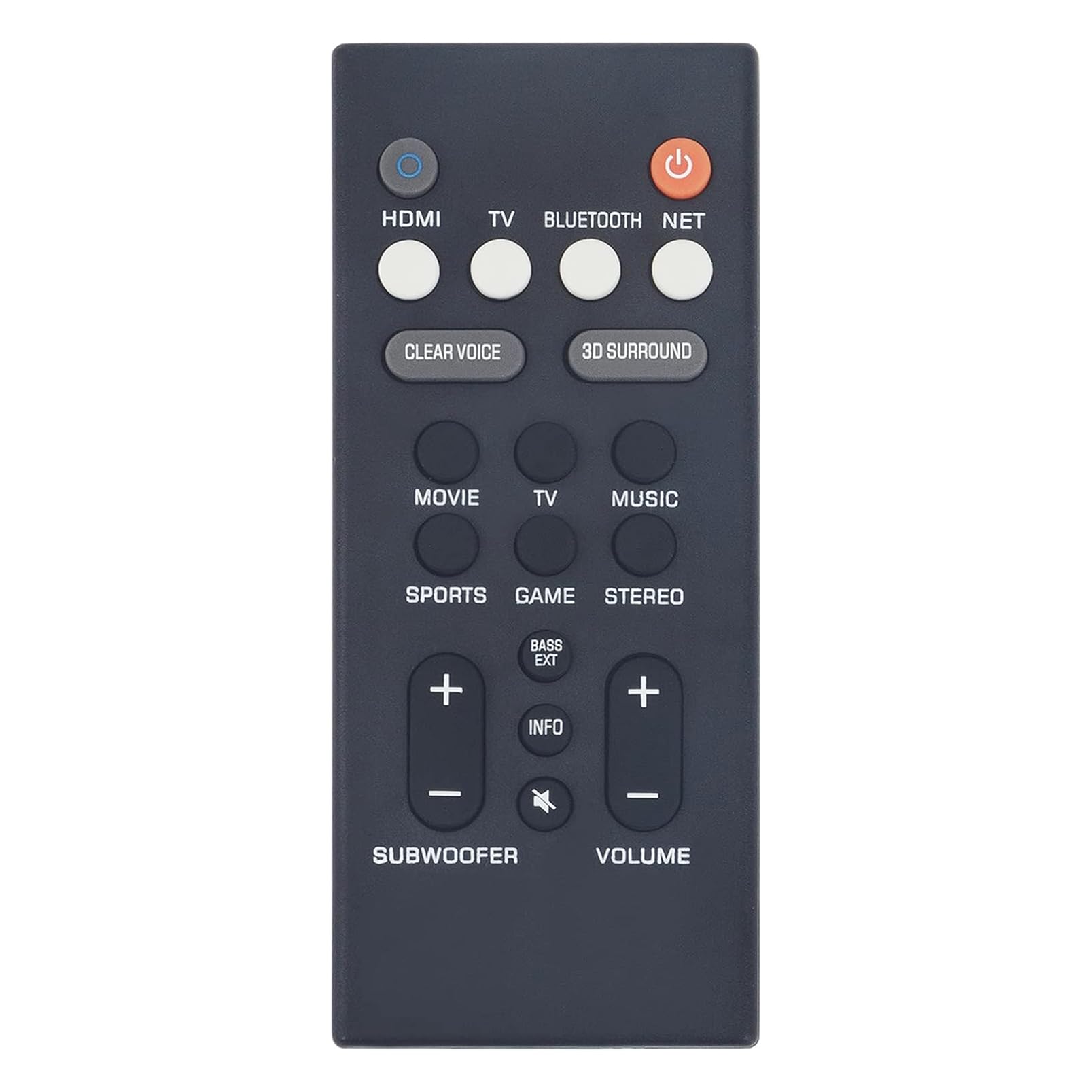 ALLIMITY Replace Remote Control fit for YAMAHA Soundbar YAS-109 YAS-209 YAS109 YAS209 YAS 109 209