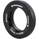 Celestron T-Ring for Telescope Astroimaging &ndash; Mirrorless Canon M Cameras | Turns Your Telescope into a Telephoto Lens, M42 T-Thread, Secure Camera Connection, Prime Focus Imaging
