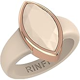 Rinfit Womens Silicone Ring with Stainless Steel - Marquise Rubber Wedding Bands - Patent Pending Design