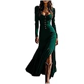 Womens Vintage Western Cowgirl Dresses Long Sleeve Square Neck Corset A Line Maxi Dress Trendy Side Slit Flowy Long Dress