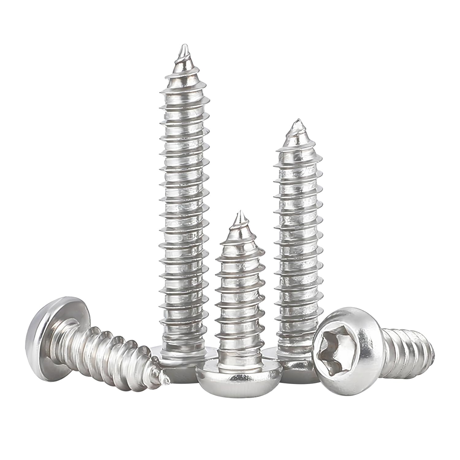 Qrity 50 Pcs Self Tapping Screws, M3x20mm Torx Pan Head Sheet Metal Fasteners, Stainless Steel Round Head Self Drilling Screw for Furniture, Metal