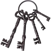 Notakia Large Vintage Cast Iron Skeleton Key Ring Antique Keys Set For Farmhouse Decor, Halloween Party Costume Prop