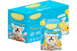 MOOCHIE Soft Puppy Wet Dog Food - Healthy Growth - Real Chicken, Beef, Vegetables & Rice - No Artificial Flavors or Preservative - 12 x 3 oz Pouch