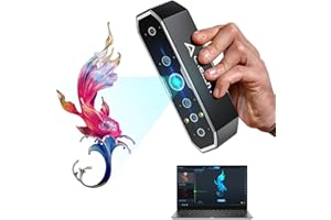 Creality 3D Scanner CR-Scan Otter for 3D Printing, Handheld Scanner with 0.02mm Accuracy, Anti-Shake Tracking, 24-Bit Full-Color 4-Lens Scanning, Scan Black/Metal Without Spraying for Windows macOS