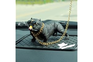 Jiuke, Bully Pitbull Dog Car Interior Decoration Dashboard Ornament Fashion Funny Cute Home Decoration Auto Accessories No Base-Black
