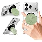 ORNARTO Vortuxe for MagSafe Phone Grip with Kickstand, Soft Liquid Silicone Finger Loop Grip, Phone Ring Holder for Back of Phone, Premium Build & Comfy Touch, Matcha