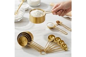 9 Pcs 304 Stainless Steel Measuring Cups and Spoons Set Stackable Measure Cups and Spoons Set Versatile Measuring for Cooking