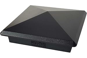 DECOREX HARDWARE True 4" x 4" Heavy Duty Aluminium Pyramid Post Cap for True/Actual 4" x 4" Wood Posts - Black (Works ONLY with Actual 4" x 4" Posts. Will NOT Work with Actual 3.5" x 3.5" Posts)