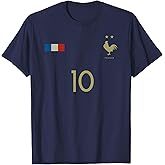 France Number 10 French Soccer Retro Football France T-Shirt