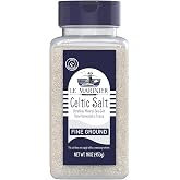 Le Marinier Celtic Salt Organic Fine Ground, 1 lb - 16oz. Mineral Rich 100% Natural and Unrefined. Refillable Salt Shaker. French Sea Salt with Vital Minerals. Hand Harvested (1 lb Fine Ground)