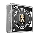 2017 Las Vegas Golden Knights Game Puck 100th Anniversary on back With Cube