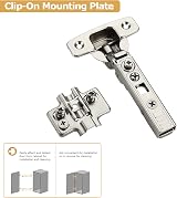 FURNIWARE 10 pcs Soft Close Cabinet Hinge 4D Adjustable Nickel Plated view 4