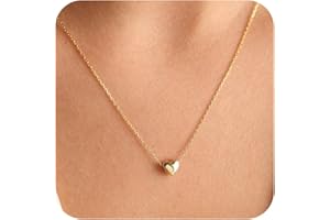 BAYLAY Gold Heart Necklace for Women - Dainty Gold Necklace 18K Gold/Silver Plated Cute Heart Necklace Simple Gold Necklace for Women Gold Jewelry for Women Trendy Gifts