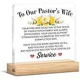 Pastor's Wife Appreciation Gifts, Gifts for Pastor's Wife Lady Preacher Pastor Appreciation Month Christmas Birthday, Religious Clear Acrylic Desk Decorative Sign Decor