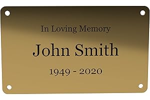 Personalised Brass Memorial Plaque | Ideal for fixing to Memorial Benches | House Signs | Coffin or Casket Adornment | CNC Mi