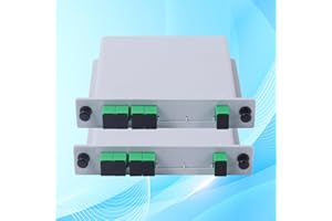 Xunsomten - 2 pc SC/APC 1x4 PLC Fiber Optic Splitter, 1 to 4 SC APC Cassette Card Inserting Optic Fiber Splitter for Home Wiring, Distribution Box, Network Rooms, LAN