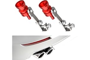 jokormo Pack-2 Car Turbo Sound Whistle Simulator, 4.05In x 2.32In Durable Metal Vehicle Whistle Valve Muffler, Universal Waterproof Automotive Exhaust Booster Accessories for Truck SUV Car (Red)